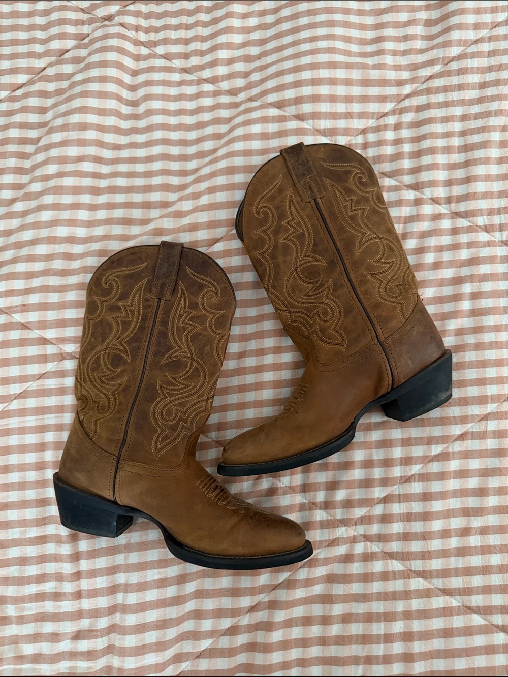 Laredo Brown Western Combat Moto Boots